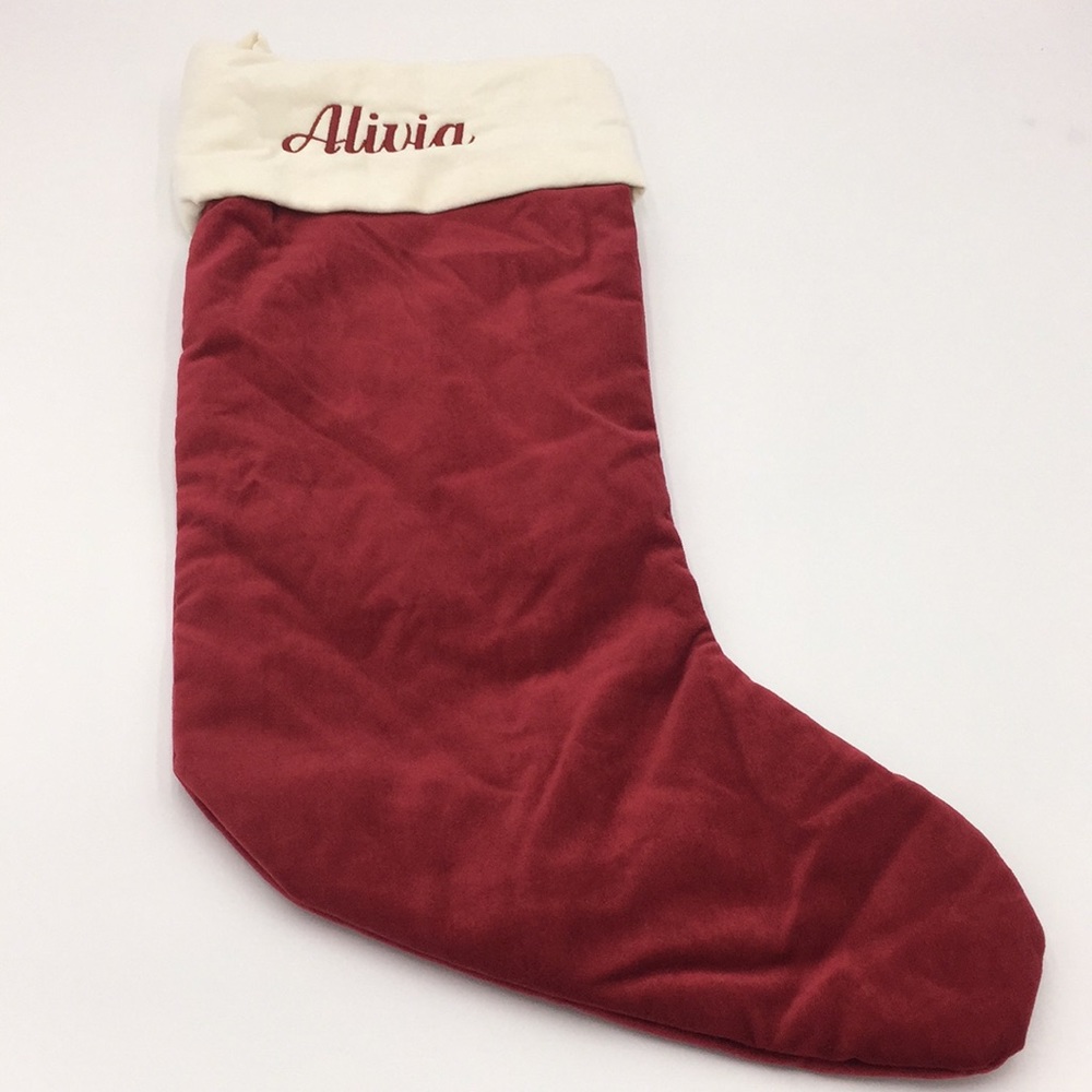 Pottery Barn Velvet Christmas Stocking “Alivia”